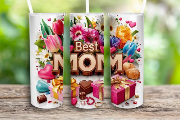 Best Mom Highland Cow Tumbler Wrap Png for Crafts and Graphics