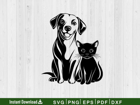 Dog and Cat Svg Vector File for Crafts & Graphics