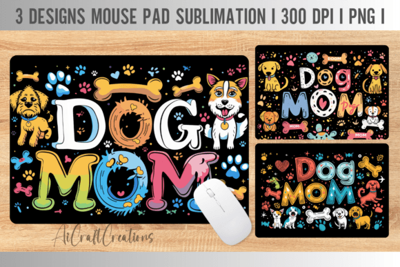 Dog Mom Cartoons Mouse Pad Graphics for Crafts