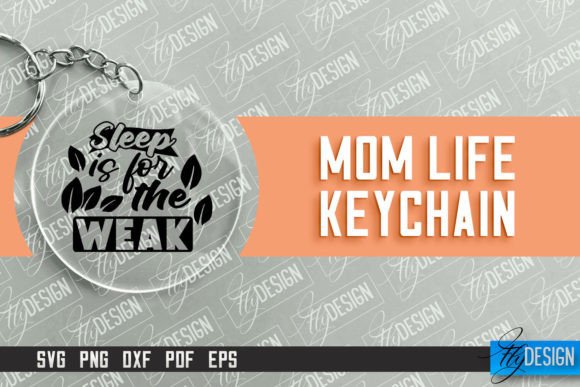 Mom Life Keychain Design Round Keychain